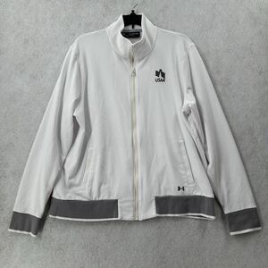 USAA Employee Jacket Womens 2XL Full Zip White‎ Under Armour